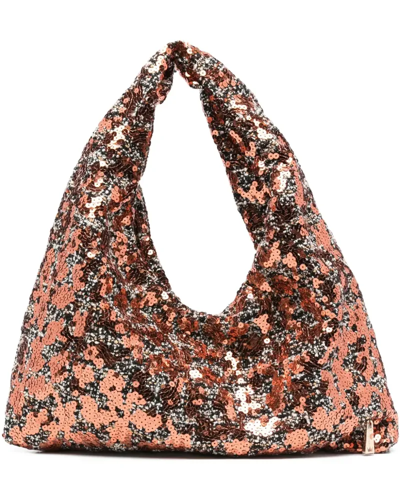 La Milanesa Triangel-Schultertasche mit Pailletten - Rosa Rosa