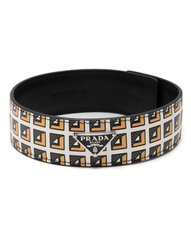 Prada Choker mit Logo-Schild - Schwarz Schwarz