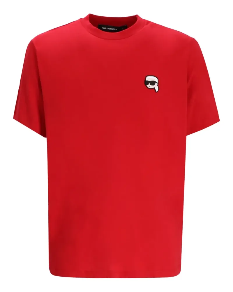 Karl Lagerfeld T-Shirt mit Logo-Stickerei - Rot Rot