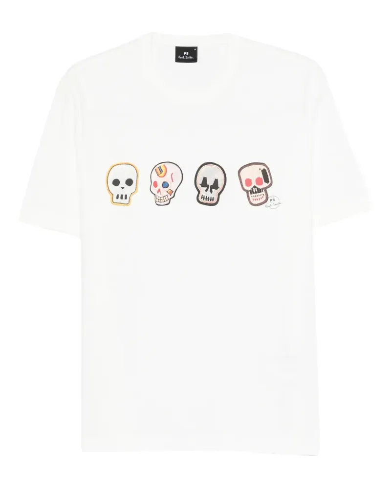 Paul Smith T-Shirt mit Totenkopf - Weiß Weiß
