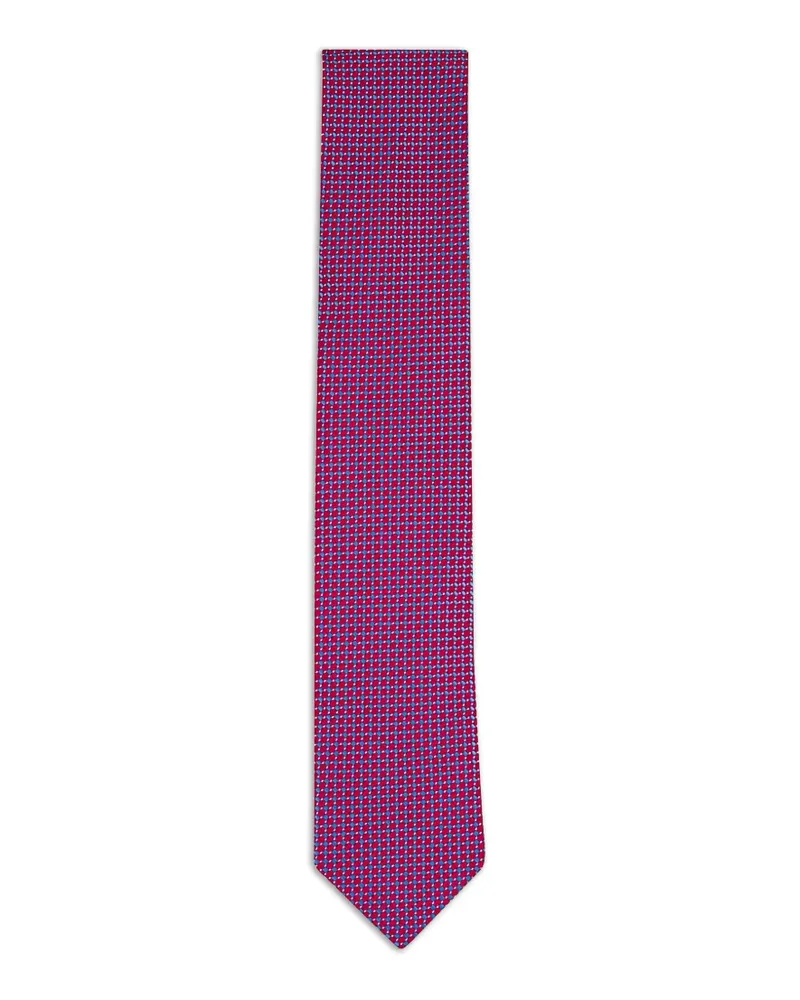 Eton geometric-pattern silk tie - Rot Rot