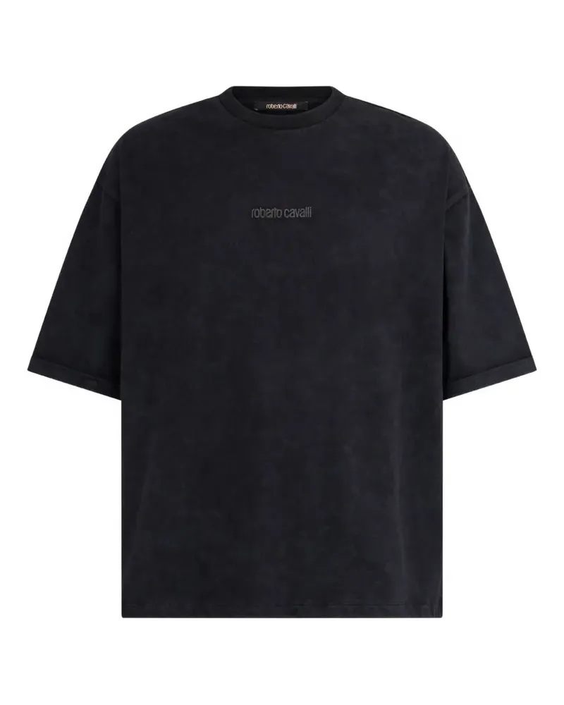 Roberto Cavalli T-Shirt mit Schlangen-Print - Schwarz Schwarz