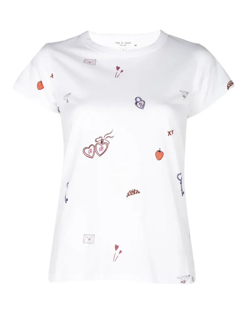 Rag & Bone T-Shirt mit grafischem Print - Weiß Weiß