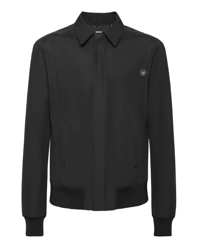 Philipp Plein logo-patch jacket - Schwarz Schwarz