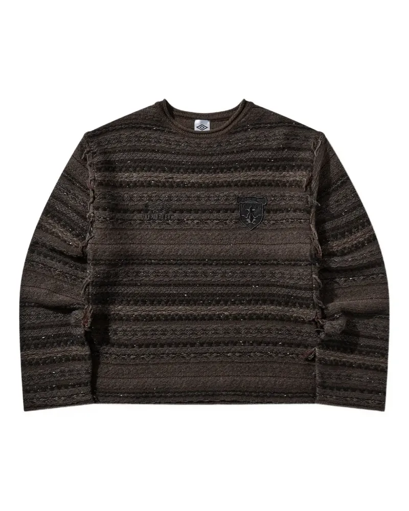 Umbro x Slam Jam Pullover mit Norwegermuster und Wappen - Braun Braun