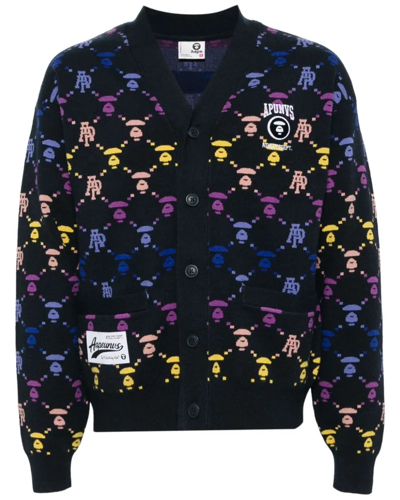 BAPE Cardigan mit Logo-Print - Blau Blau