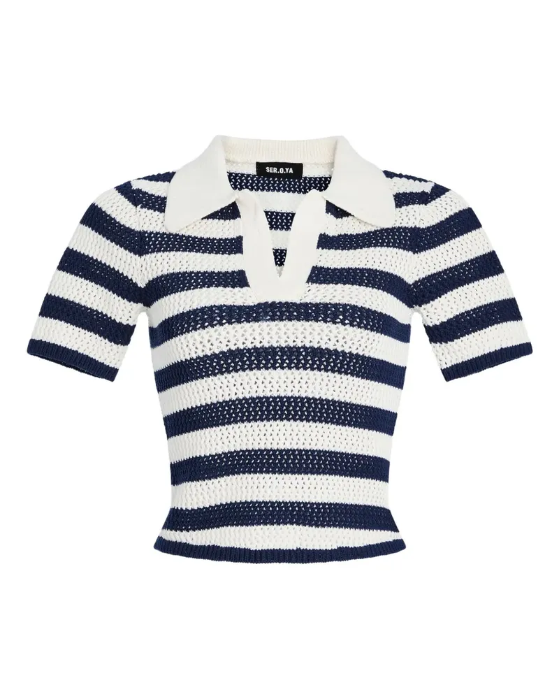 SER.O.YA Gehäkeltes Pax Poloshirt - Blau Blau
