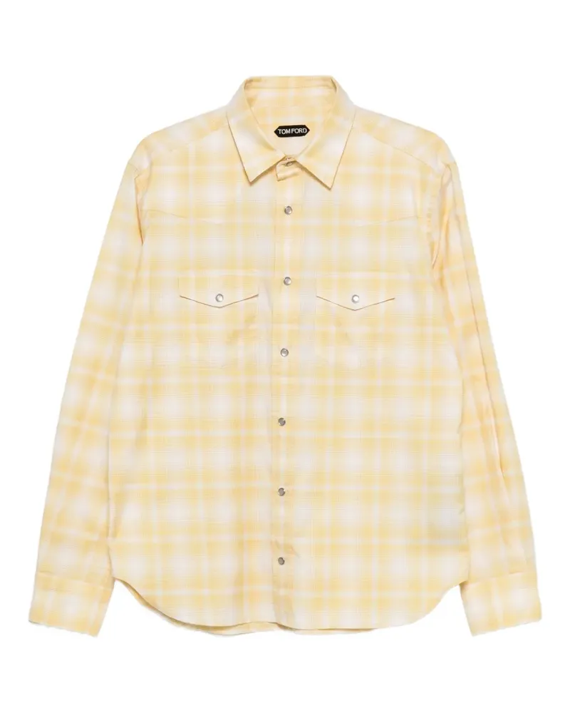 Tom Ford chest-pocket checked shirt - Gelb Gelb