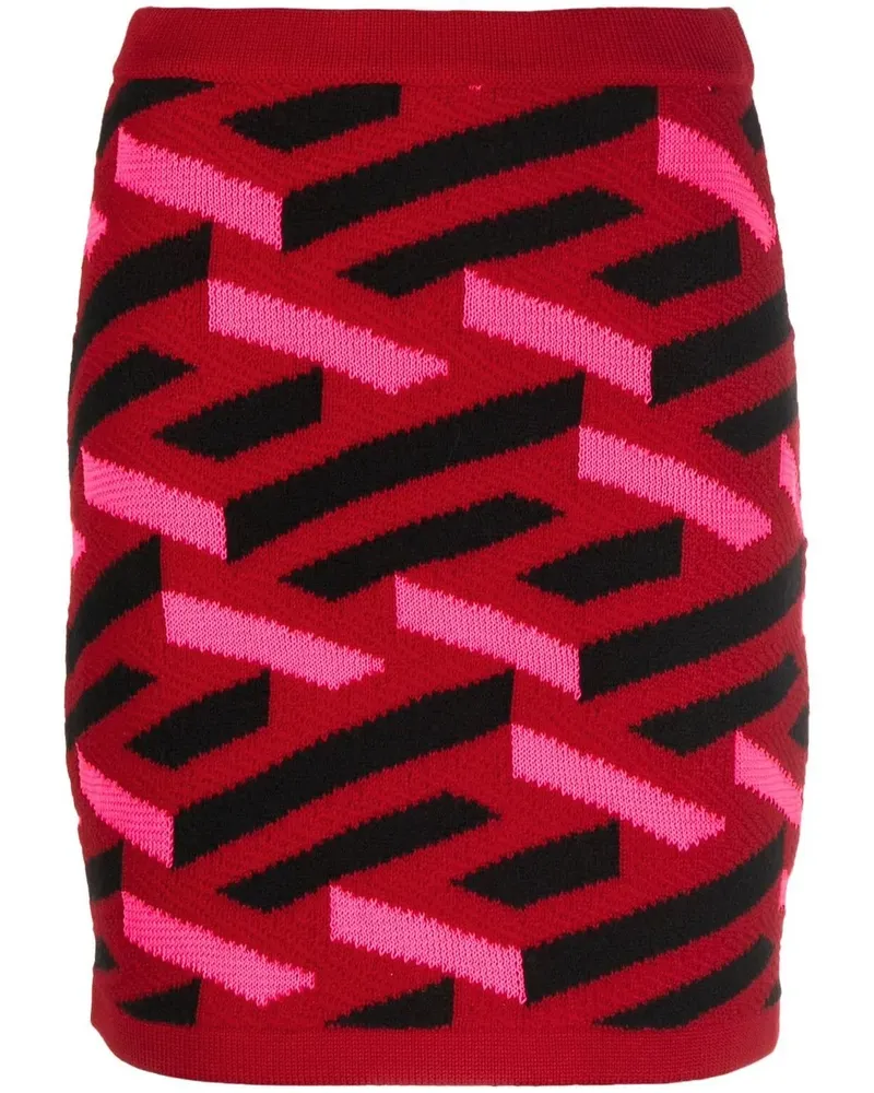 Versace Rock mit Intarsienmuster - Rot Rot