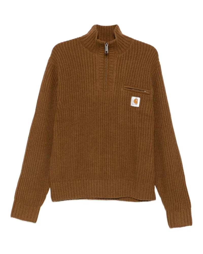Carhartt WIP Gerippter Pullover mit Viertelreißverschluss - Braun Braun