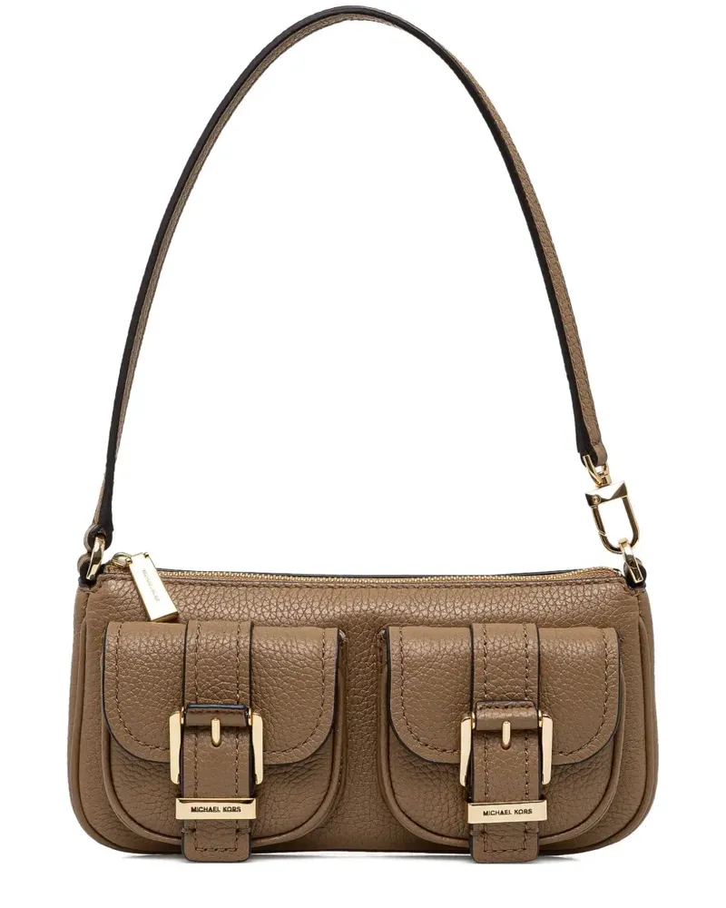Michael Kors Kleine Zoe Schultertasche mit Doppelschnalle - Braun Braun