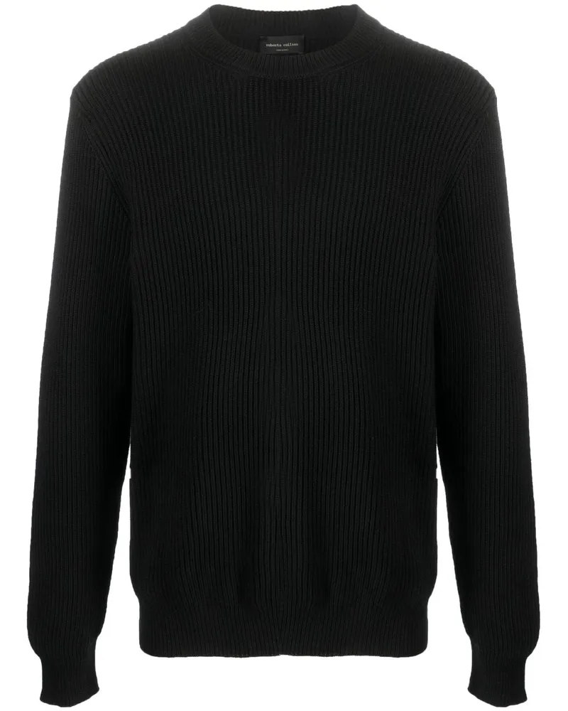 Roberto Collina Gerippter Strickpullover - Schwarz Schwarz