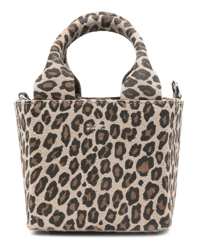 D.A.T.E. Cubo leopard-print tote bag - Nude Nude
