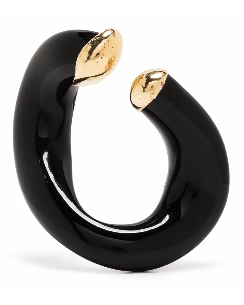 Beatriz Palacios Vergoldeter Noir Link Ear Cuff Schwarz