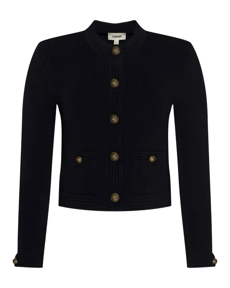 L'Agence Patsy Cropped-Cardigan - Schwarz Schwarz