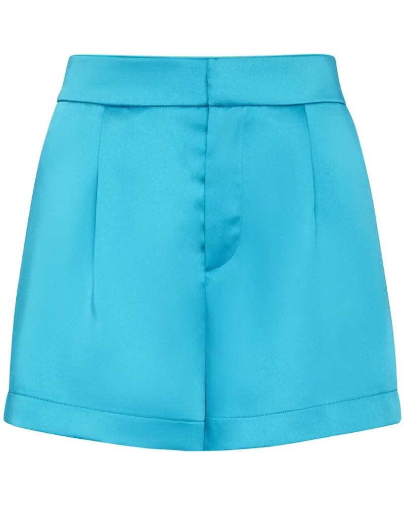 Philipp Plein Shorts aus Satin mit Logo-Schild - Blau Blau