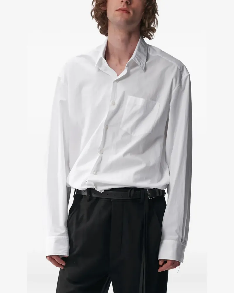Ann Demeulemeester Mark Popeline-Hemd - Weiß Weiß