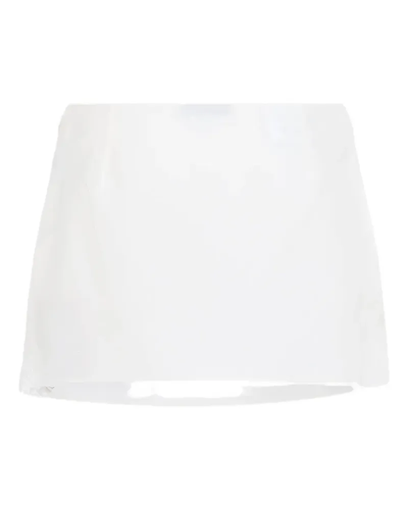 Miu Miu Minirock mit Schnürung - Weiß Weiß