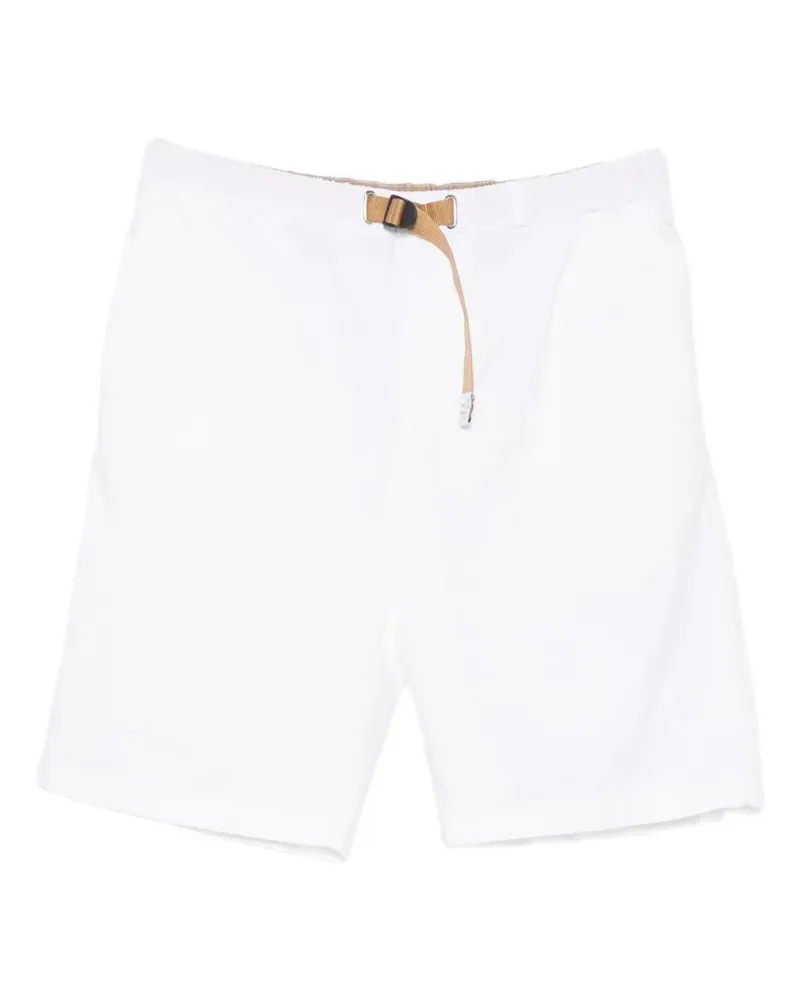 PLAN C Kevin NF belted elasticated-waist shorts - Weiß Weiß