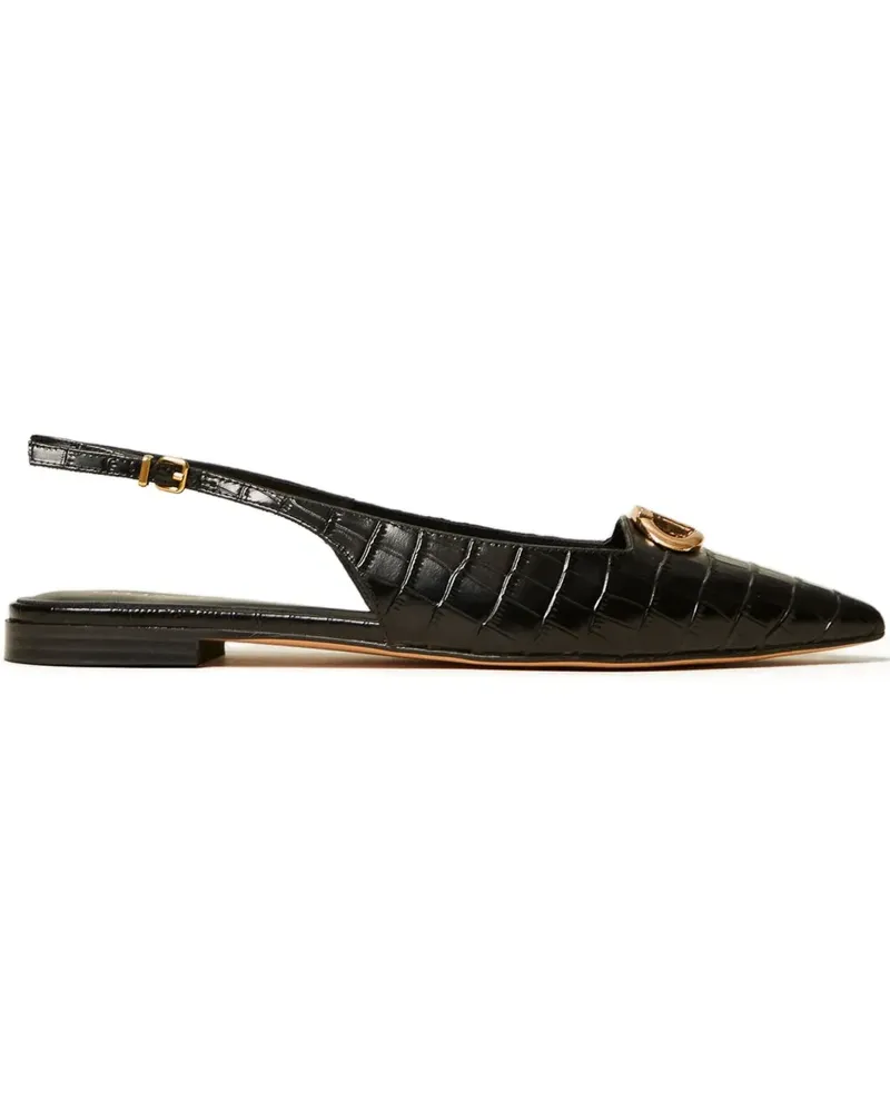 Twin-Set Slingback-Mules mit Kroko-Print - Schwarz Schwarz
