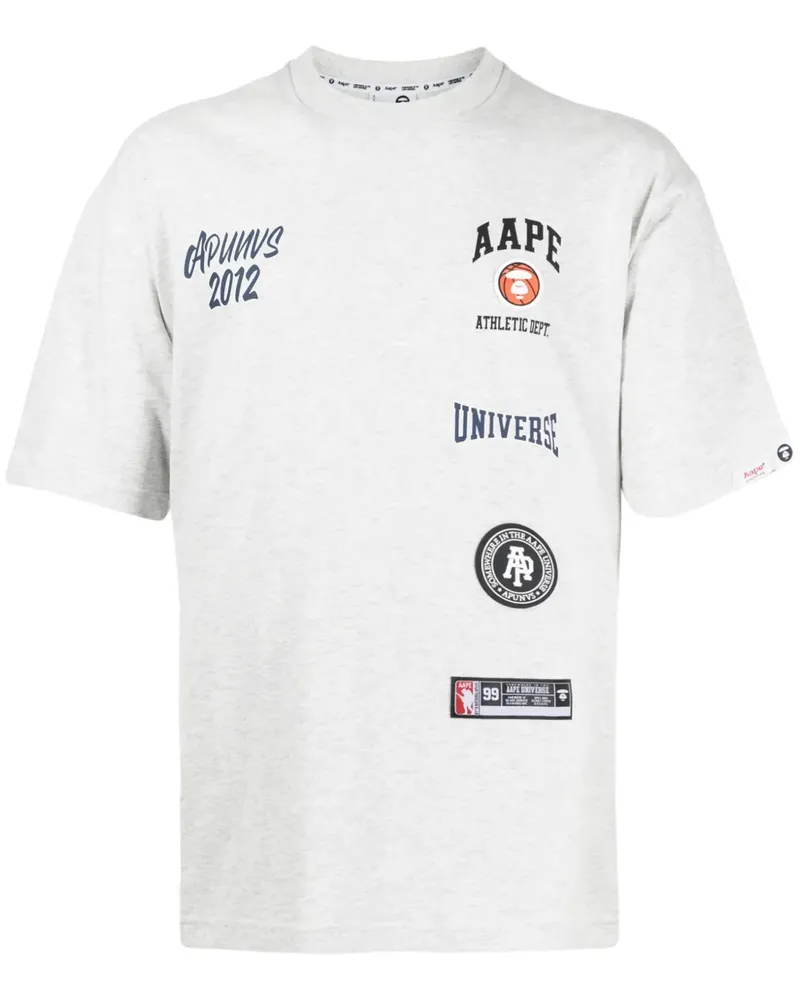 BAPE T-Shirt mit College-Print - Grau Grau