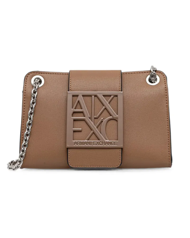 Armani Exchange logo-plaque chain-link cross body bag - Braun Braun