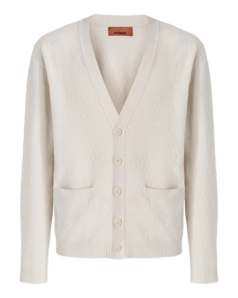 Missoni textured V-neck cardigan - Nude Nude