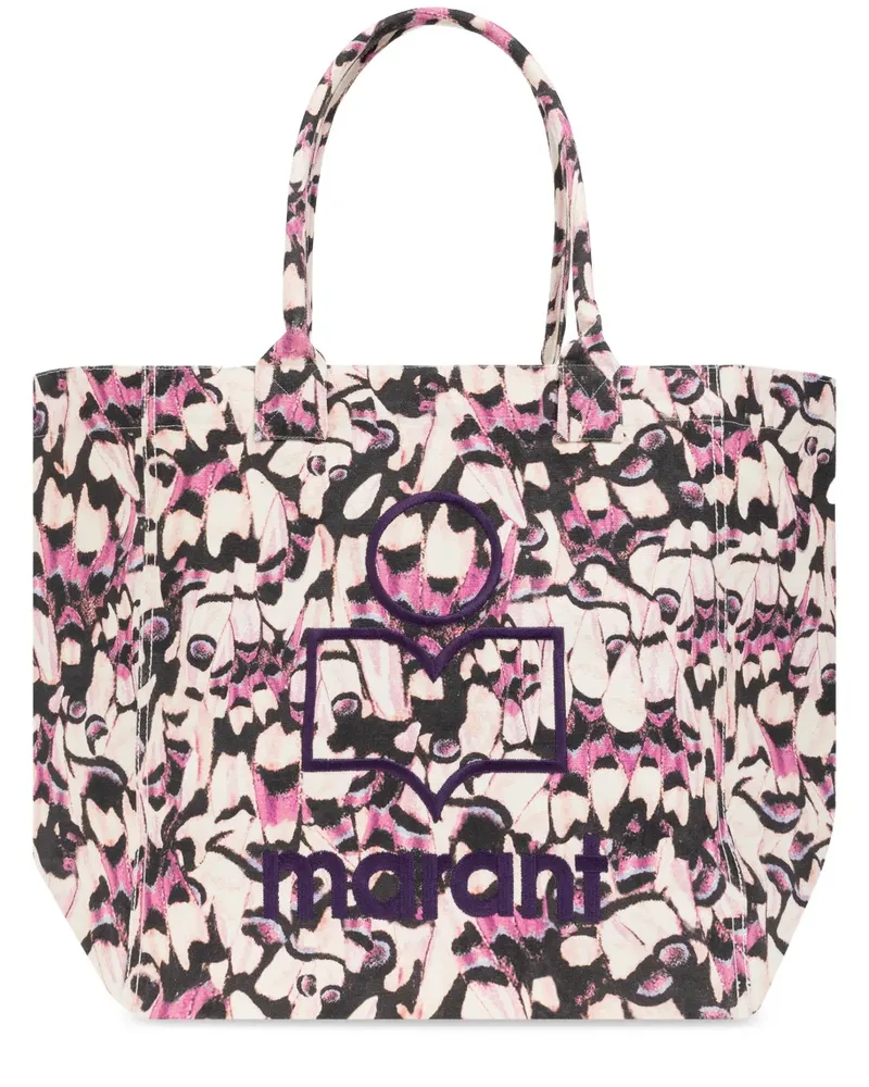 Isabel Marant Gemusterte Tote Bag aus Canvas - Rosa Rosa