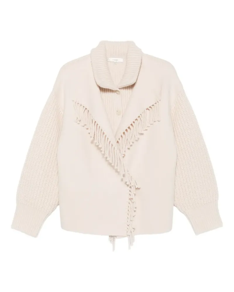 Frame Denim Cardigan mit Schalkragen und Fransen - Nude Nude