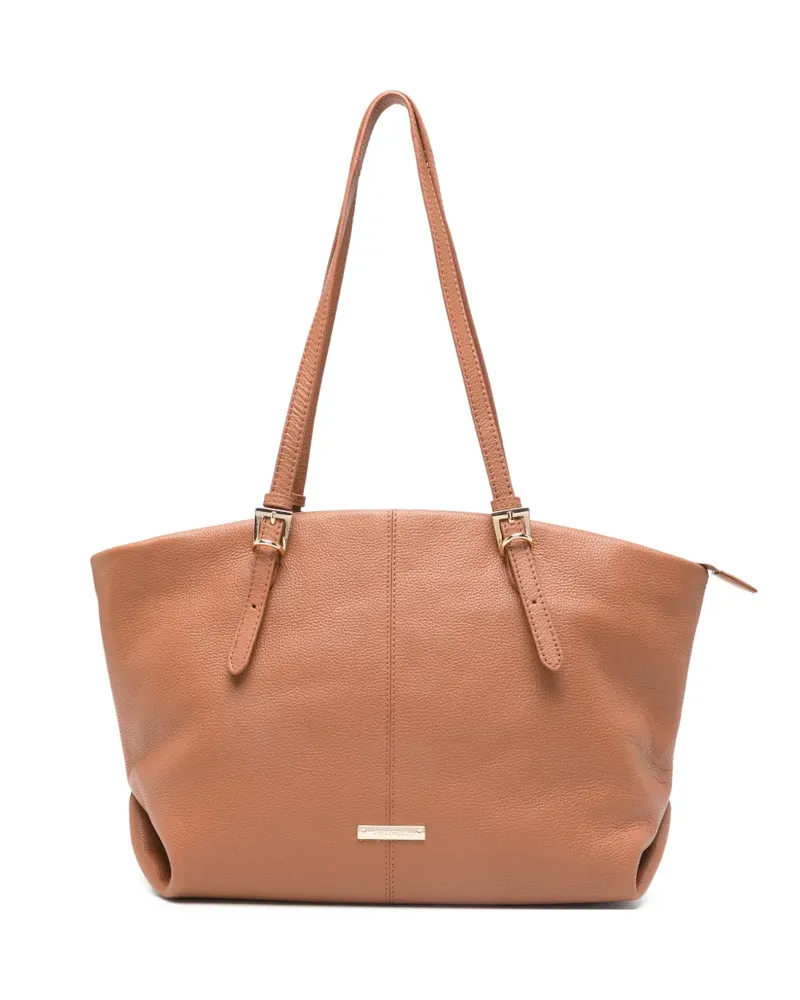 Cromia Serena grained leather tote bag - Braun Braun