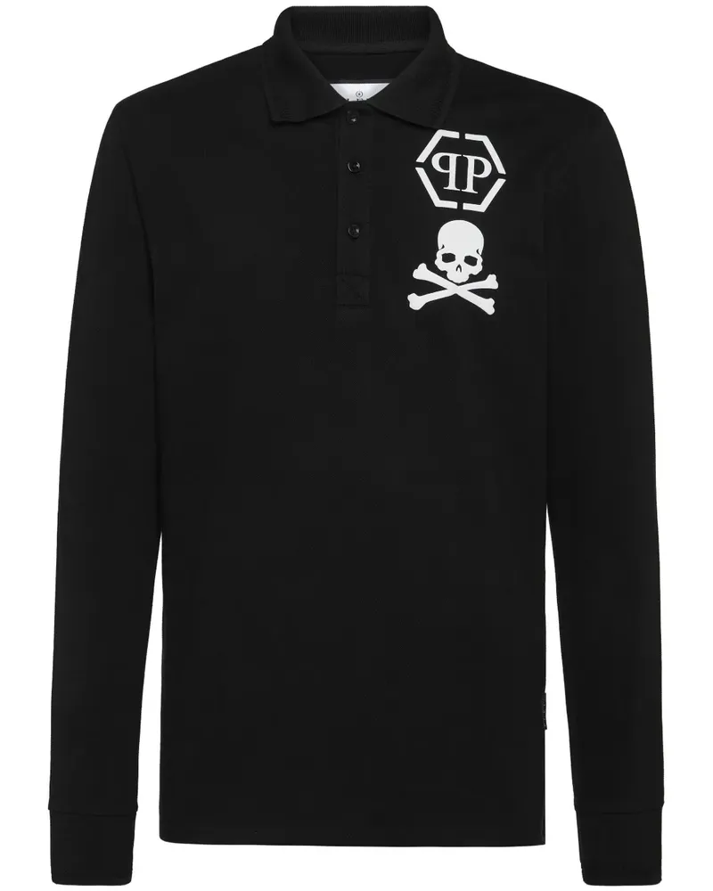 Philipp Plein Poloshirt mit Totenkopf-Print - Schwarz Schwarz