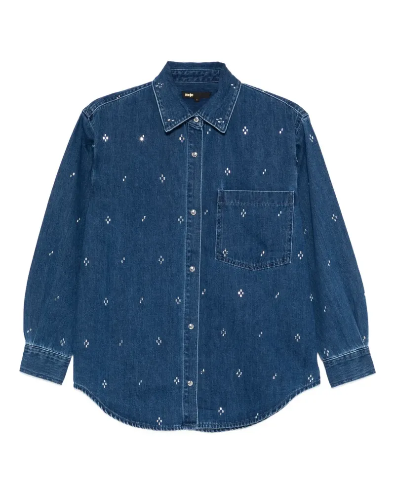Maje Hemd mit Kristallen - Blau Blau