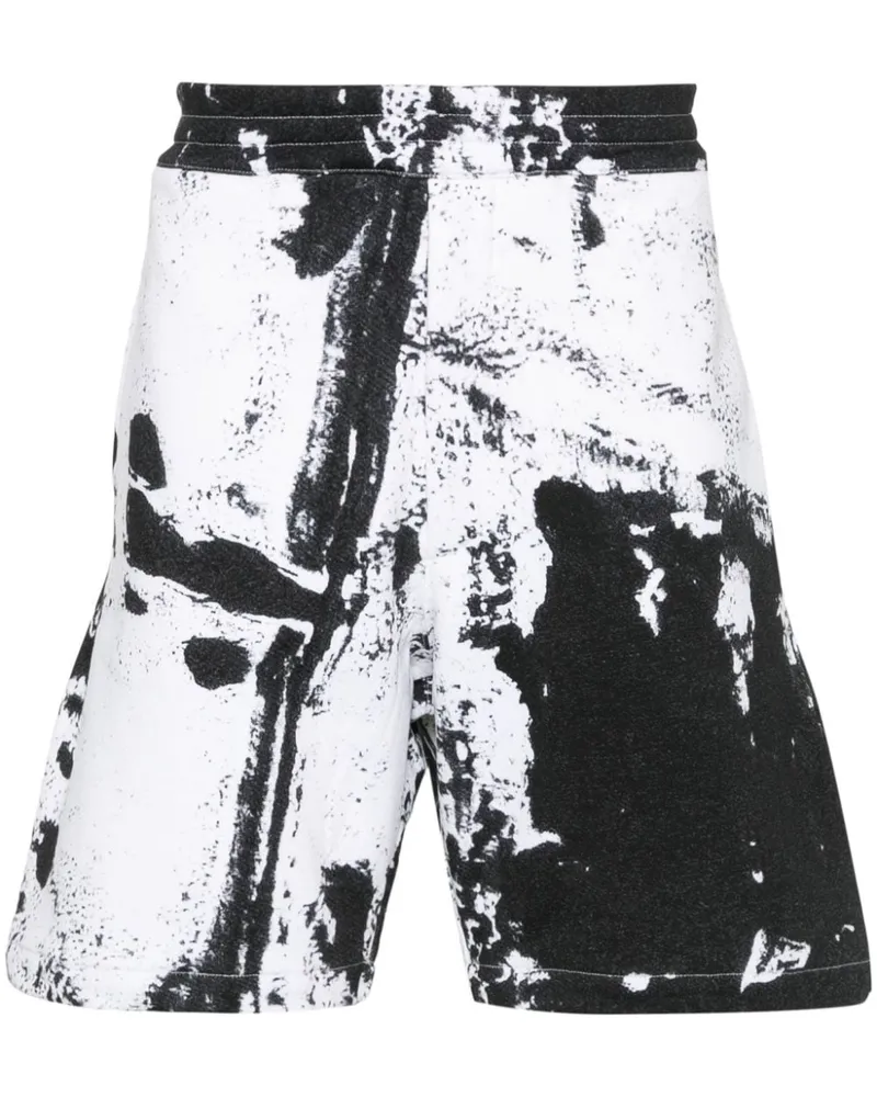 Alexander McQueen Shorts mit Farbklecks-Print - Weiß Weiß