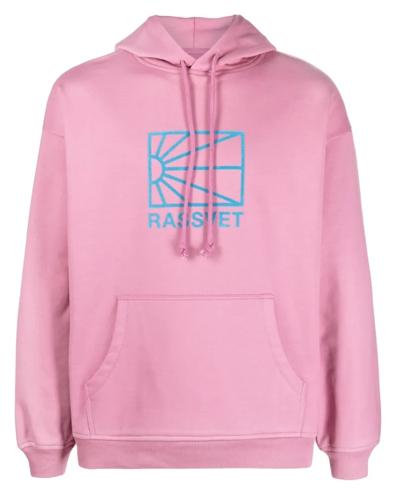 PACCBET RASSVET Hoodie mit beflocktem Logo Rosa