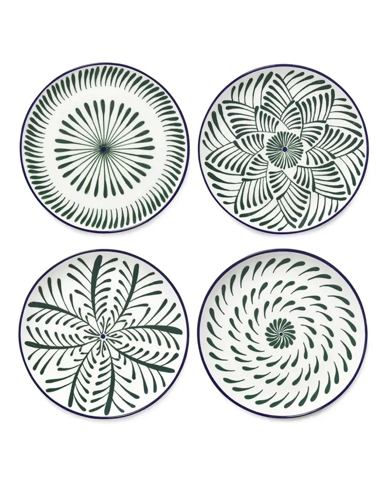 Serax x Waww La Table Bazaar geometric-pattern plates - Weiß Weiß