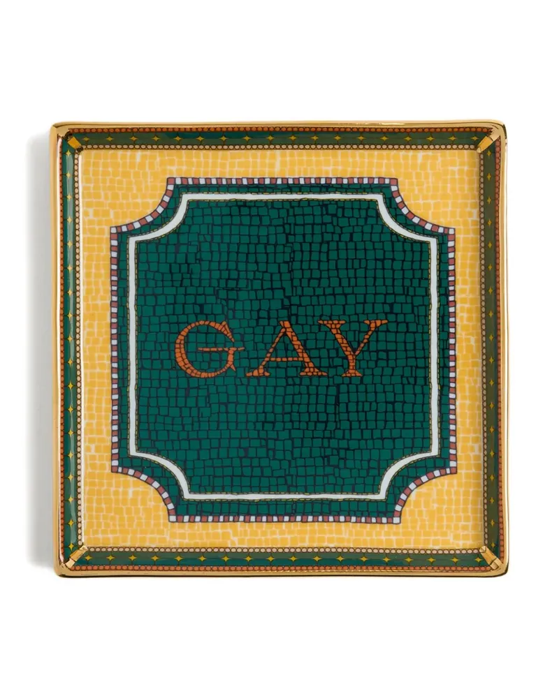 La DoubleJ Quadratisches Mini-Tablett (10cm x 10cm) - Grün Grün