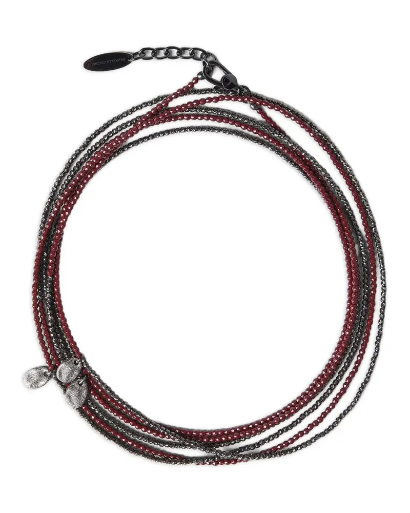 Brunello Cucinelli Gewickeltes Armband mit verstellbarer Länge - Silber Silber