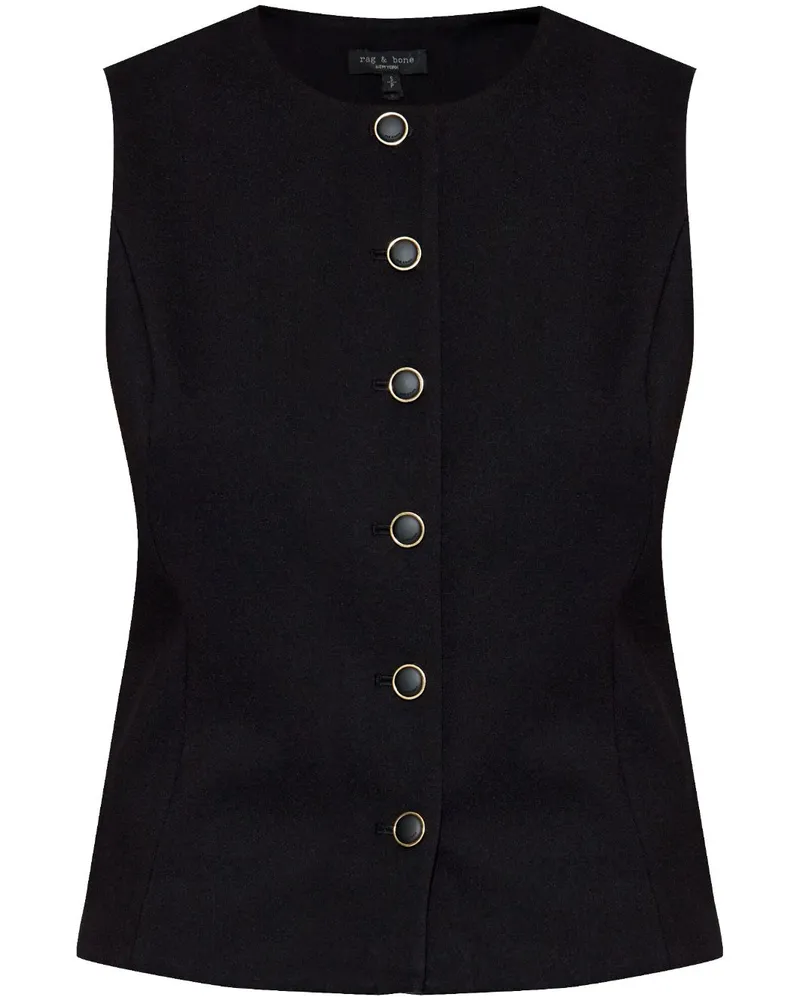 Rag & Bone Irina Ponte Weste - Schwarz Schwarz