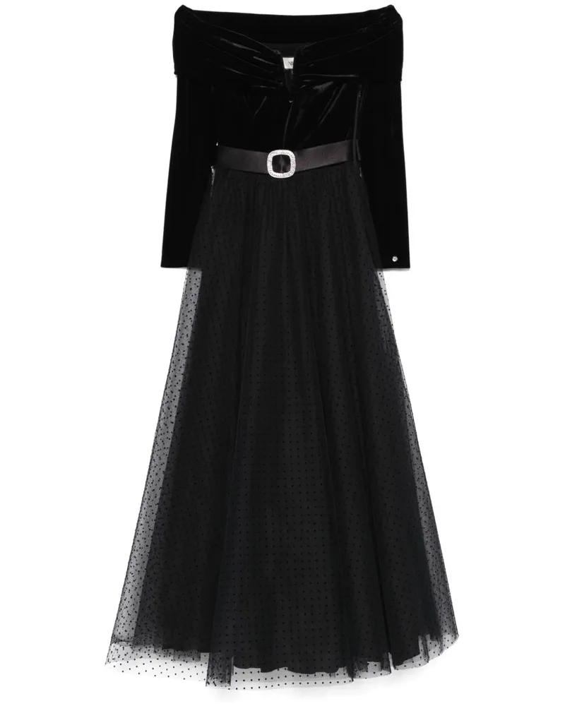 NISSA Maxikleid mit Gürtel - Schwarz Schwarz