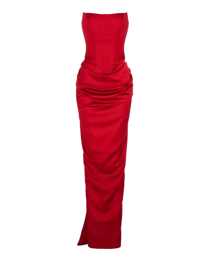 V:PM ATELIER Flavia corset-style draped maxi dress - Rot Rot
