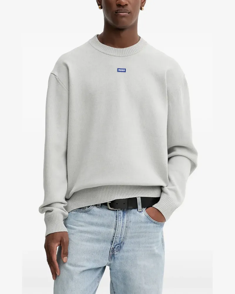 HUGO BOSS Pullover mit Logo-Patch - Grau Grau