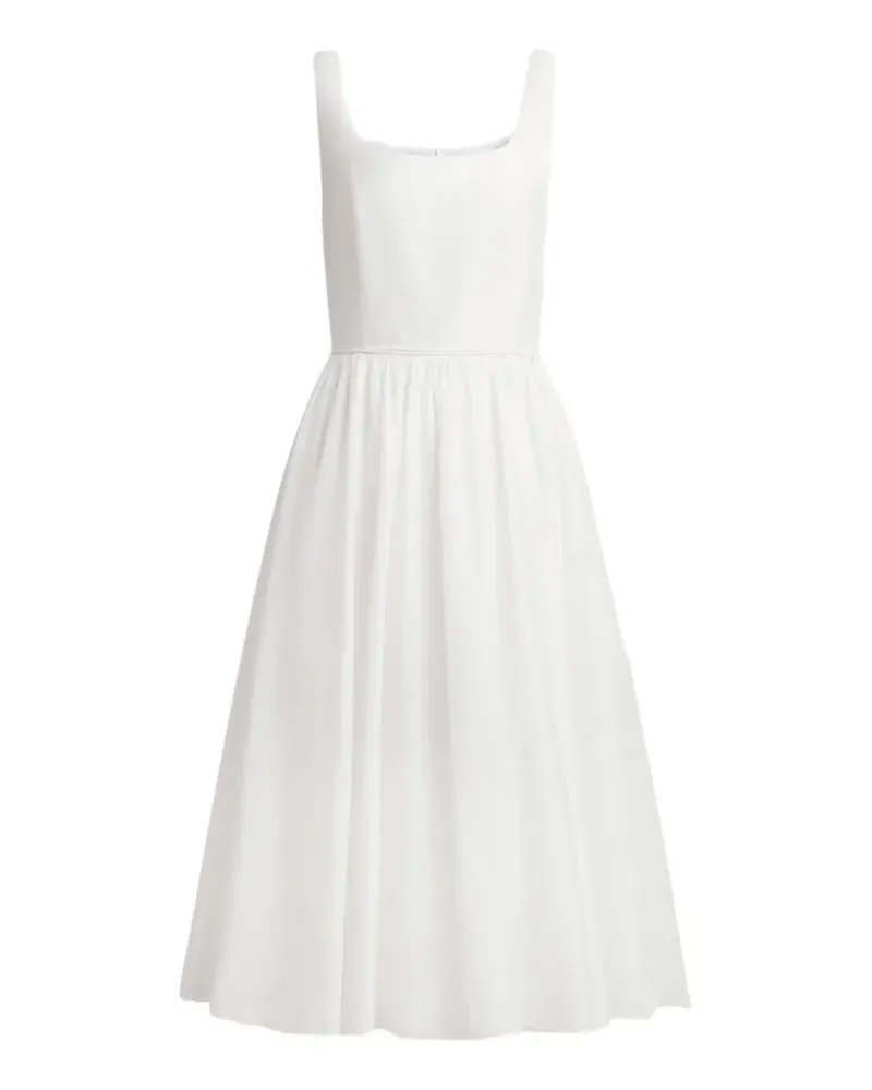 12 STOREEZ Midikleid mit eckigem Ausschnitt - Weiß Weiß