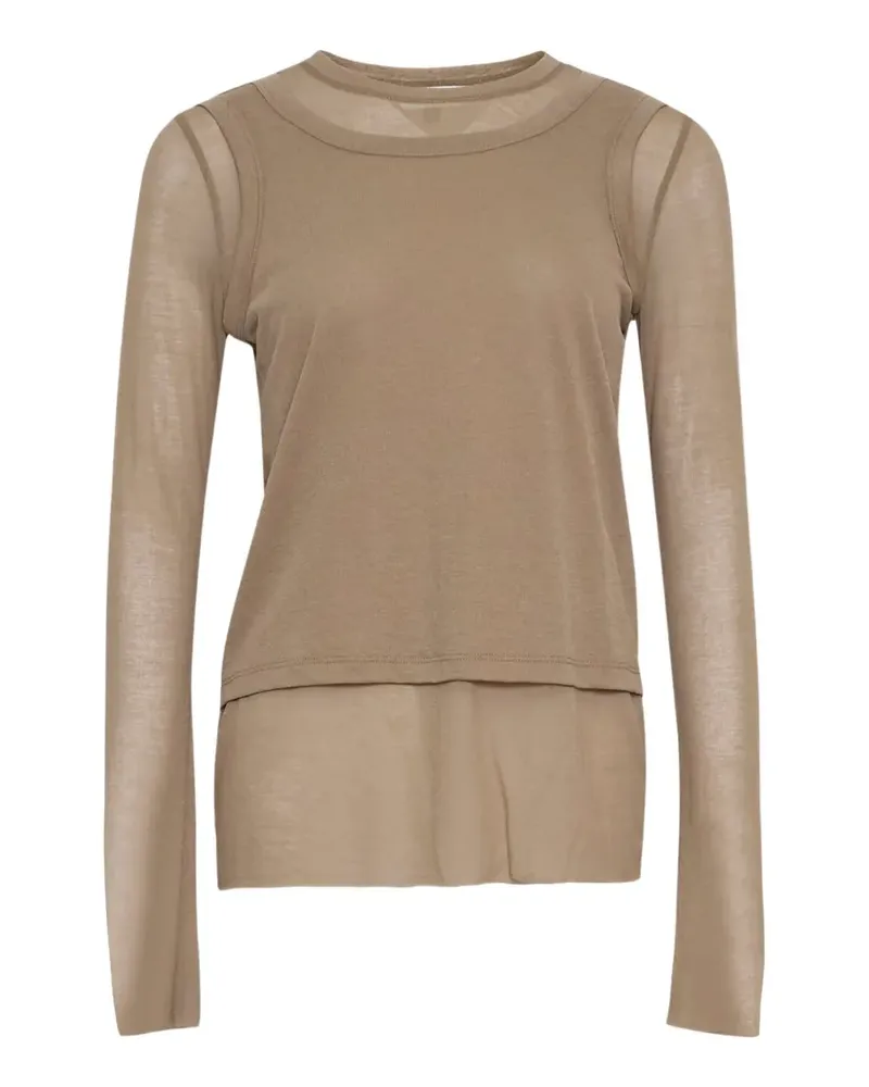 Melitta Baumeister layered long-sleeve top - Nude Nude