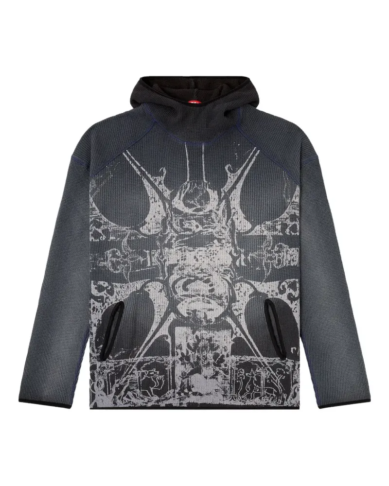 Diesel graphic-print hoodie - Grau Grau