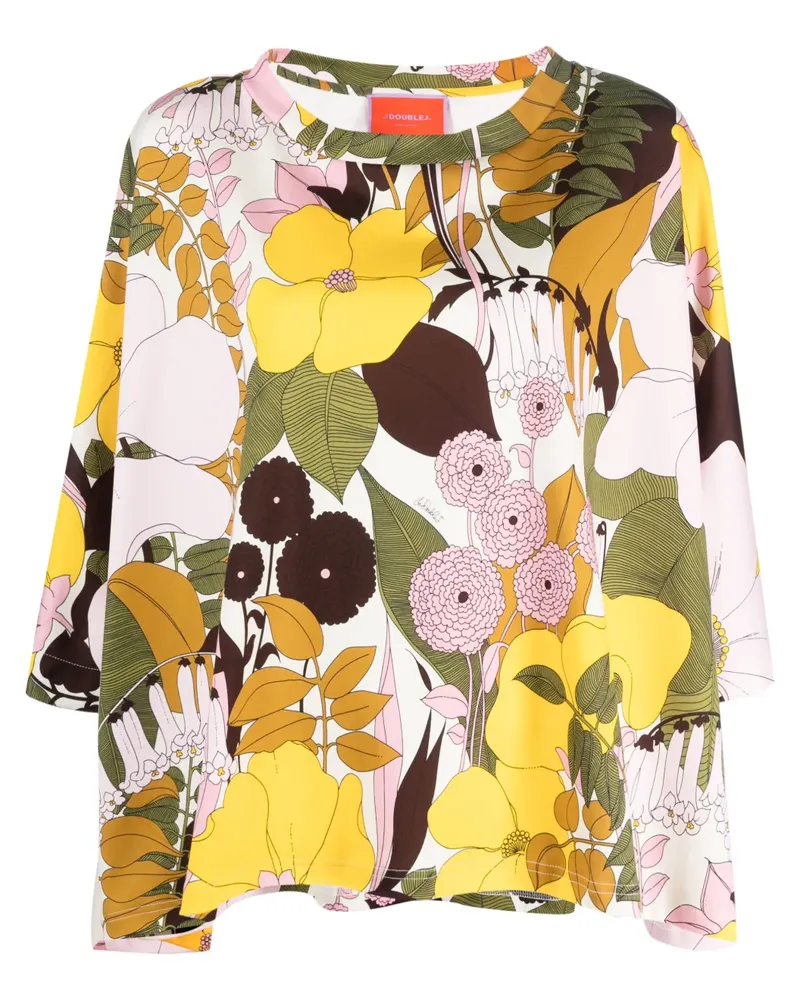 La DoubleJ Meditation Kaftan mit Blumen-Print - Rosa Rosa