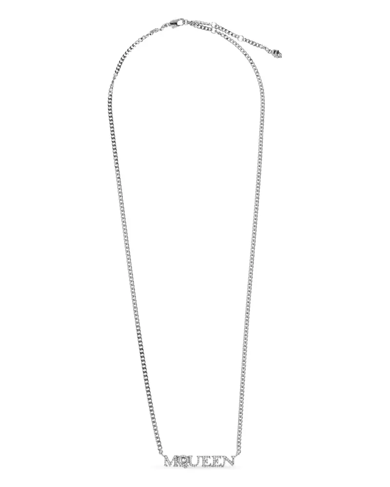 Alexander McQueen Halskette mit Logo-Anhänger - Silber Silber