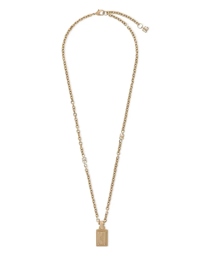Dolce & Gabbana Halskette mit Logo-Anhänger - Gold Gold