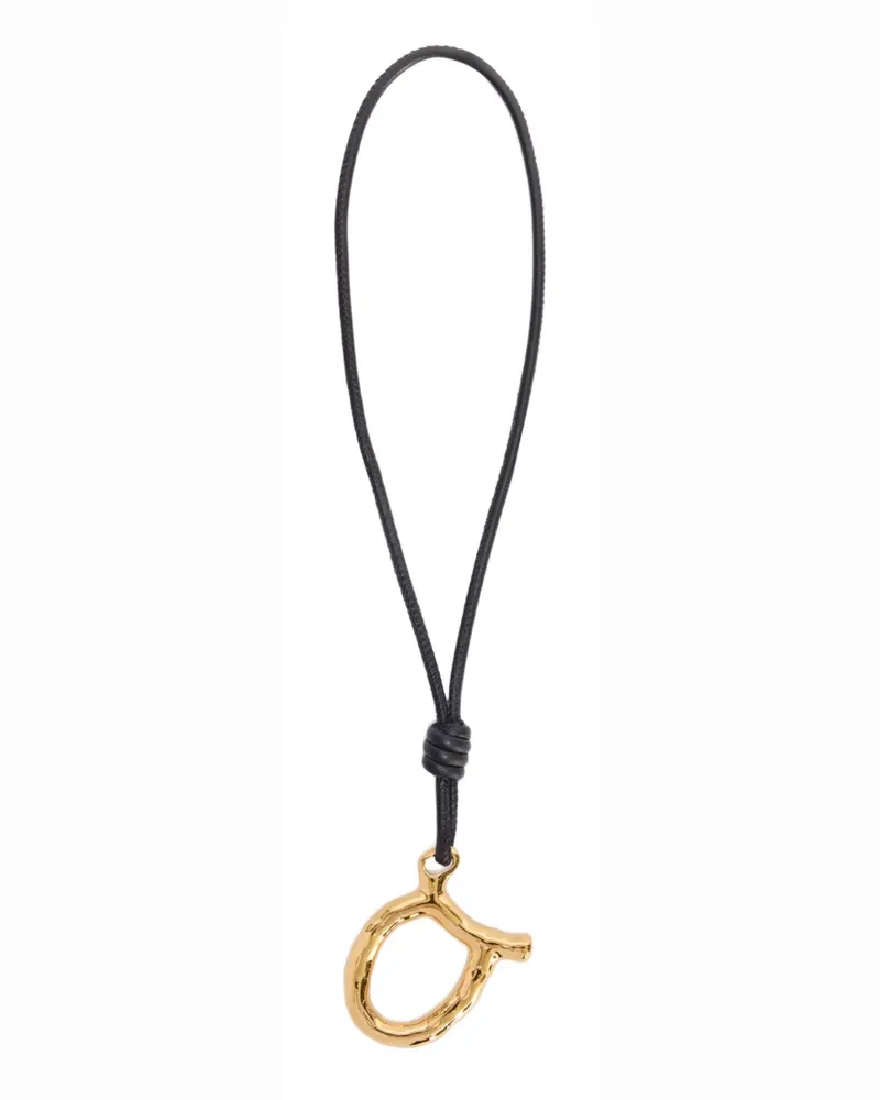 Jil Sander Zodiac charm leather necklace - Gold Gold