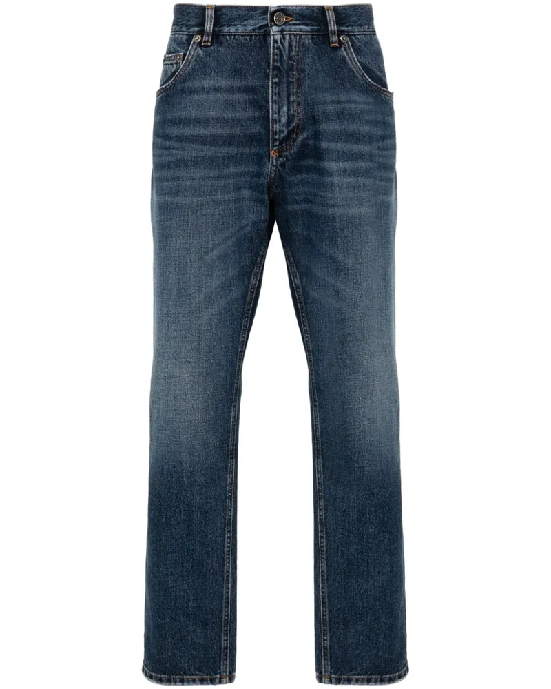 Dolce & Gabbana Straight-Leg-Jeans mit Logo - Blau Blau