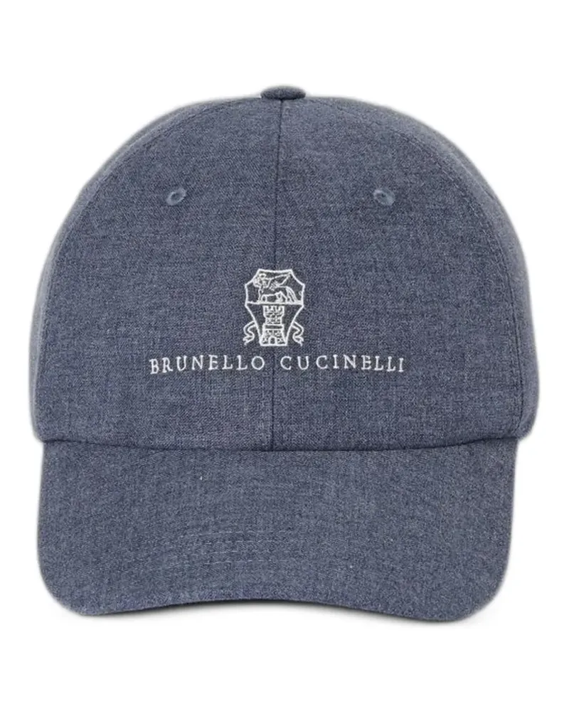 Brunello Cucinelli logo-embroidered baseball cap - Blau Blau